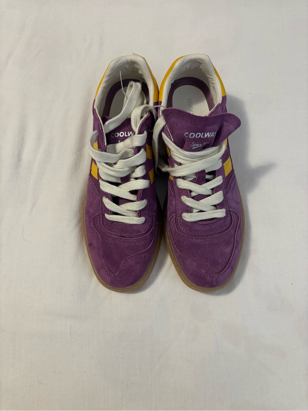 Coolway Purple Suede Sneakers with Yellow Stripes